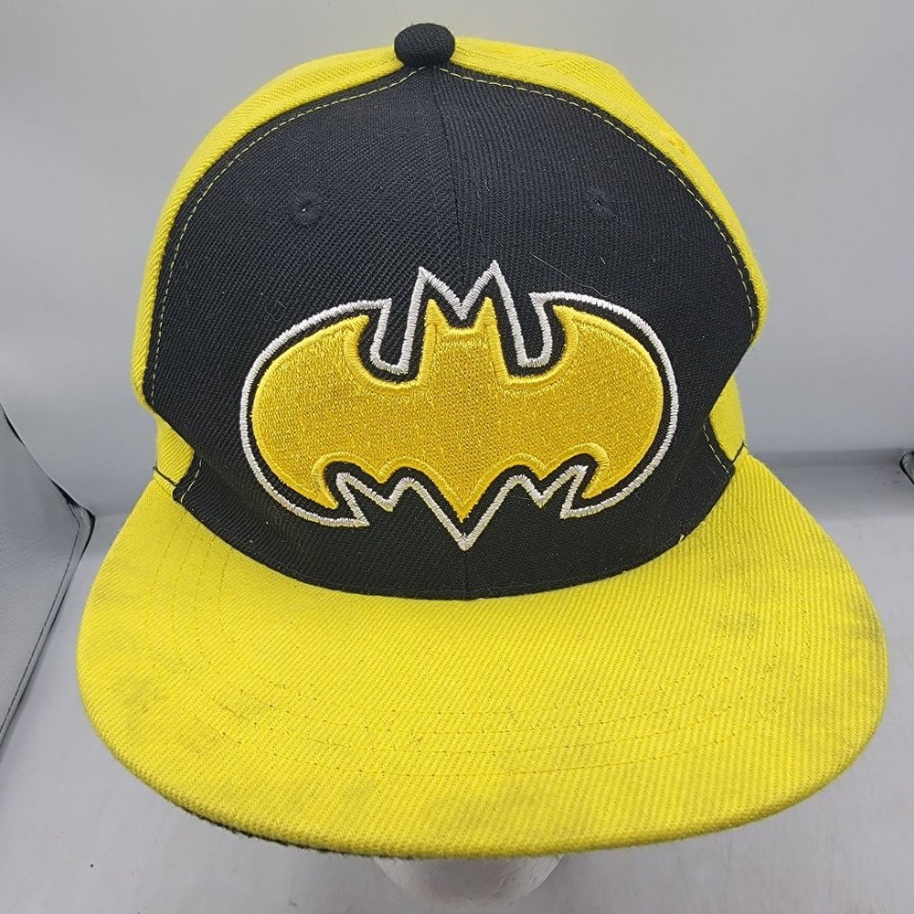 Batman Six Flags DC Comics Snapback Hat Cap Adult Yellow Black Adjustable